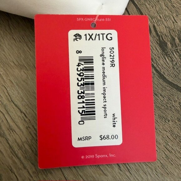 NWT SPANX Longline Impact Sports Bra White Size 1X - Picture 7 of 8